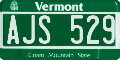 VT license plate AJS529