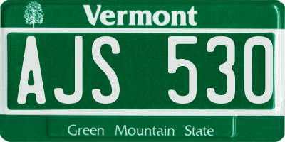 VT license plate AJS530