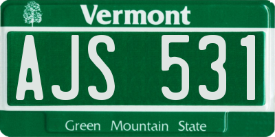 VT license plate AJS531