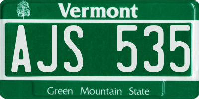 VT license plate AJS535