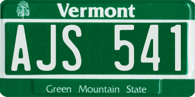VT license plate AJS541