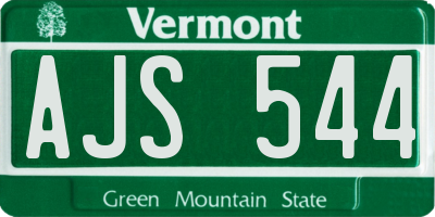 VT license plate AJS544