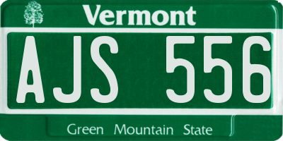 VT license plate AJS556