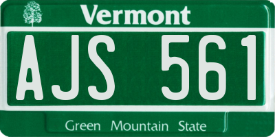 VT license plate AJS561