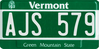 VT license plate AJS579