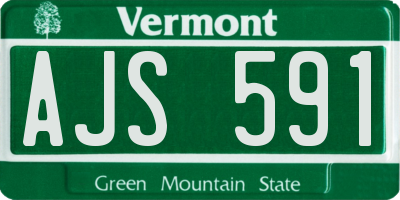 VT license plate AJS591