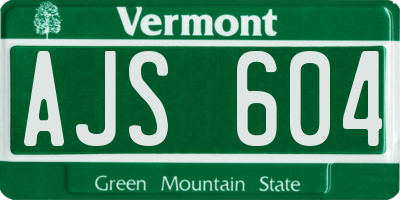 VT license plate AJS604