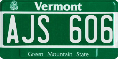 VT license plate AJS606