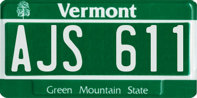 VT license plate AJS611