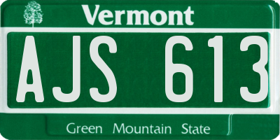 VT license plate AJS613