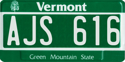 VT license plate AJS616