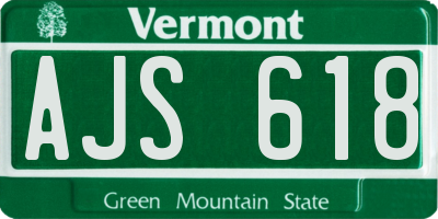 VT license plate AJS618