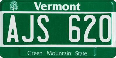 VT license plate AJS620