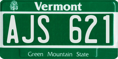 VT license plate AJS621