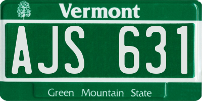 VT license plate AJS631