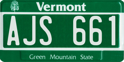 VT license plate AJS661