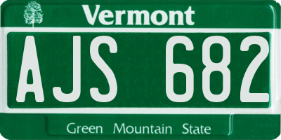 VT license plate AJS682