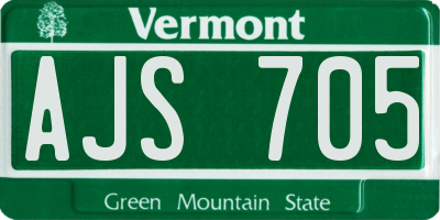 VT license plate AJS705