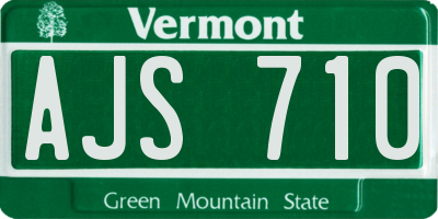 VT license plate AJS710
