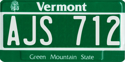 VT license plate AJS712