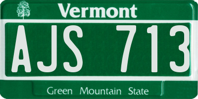 VT license plate AJS713