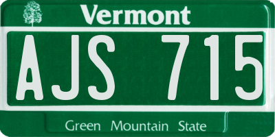 VT license plate AJS715