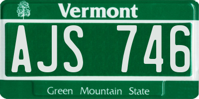 VT license plate AJS746