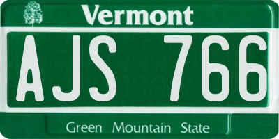 VT license plate AJS766