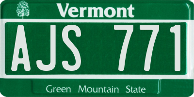 VT license plate AJS771