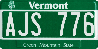 VT license plate AJS776