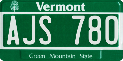 VT license plate AJS780