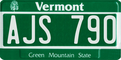 VT license plate AJS790