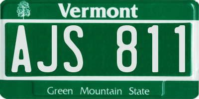 VT license plate AJS811