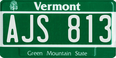 VT license plate AJS813