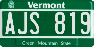 VT license plate AJS819