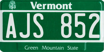 VT license plate AJS852