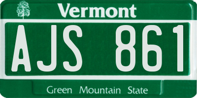 VT license plate AJS861