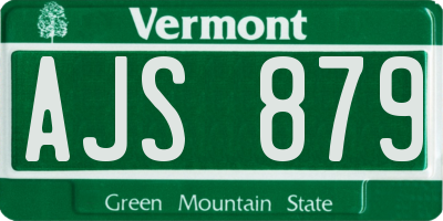 VT license plate AJS879