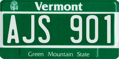 VT license plate AJS901