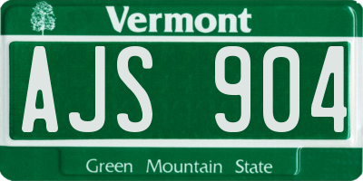 VT license plate AJS904