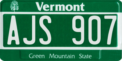VT license plate AJS907