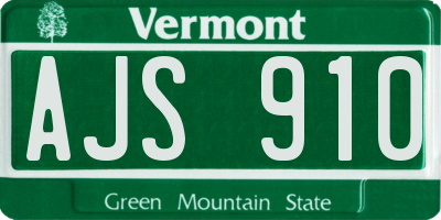 VT license plate AJS910