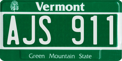 VT license plate AJS911