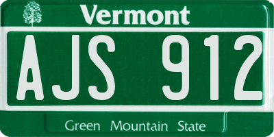 VT license plate AJS912