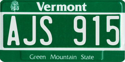 VT license plate AJS915