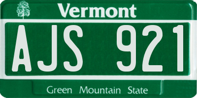 VT license plate AJS921
