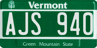 VT license plate AJS940