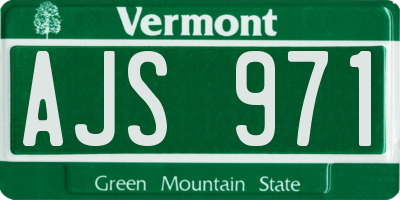 VT license plate AJS971