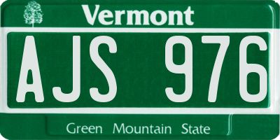 VT license plate AJS976