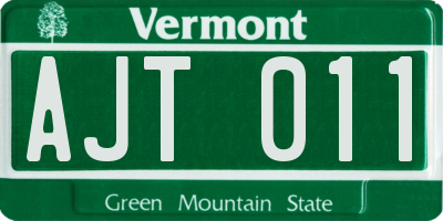 VT license plate AJT011